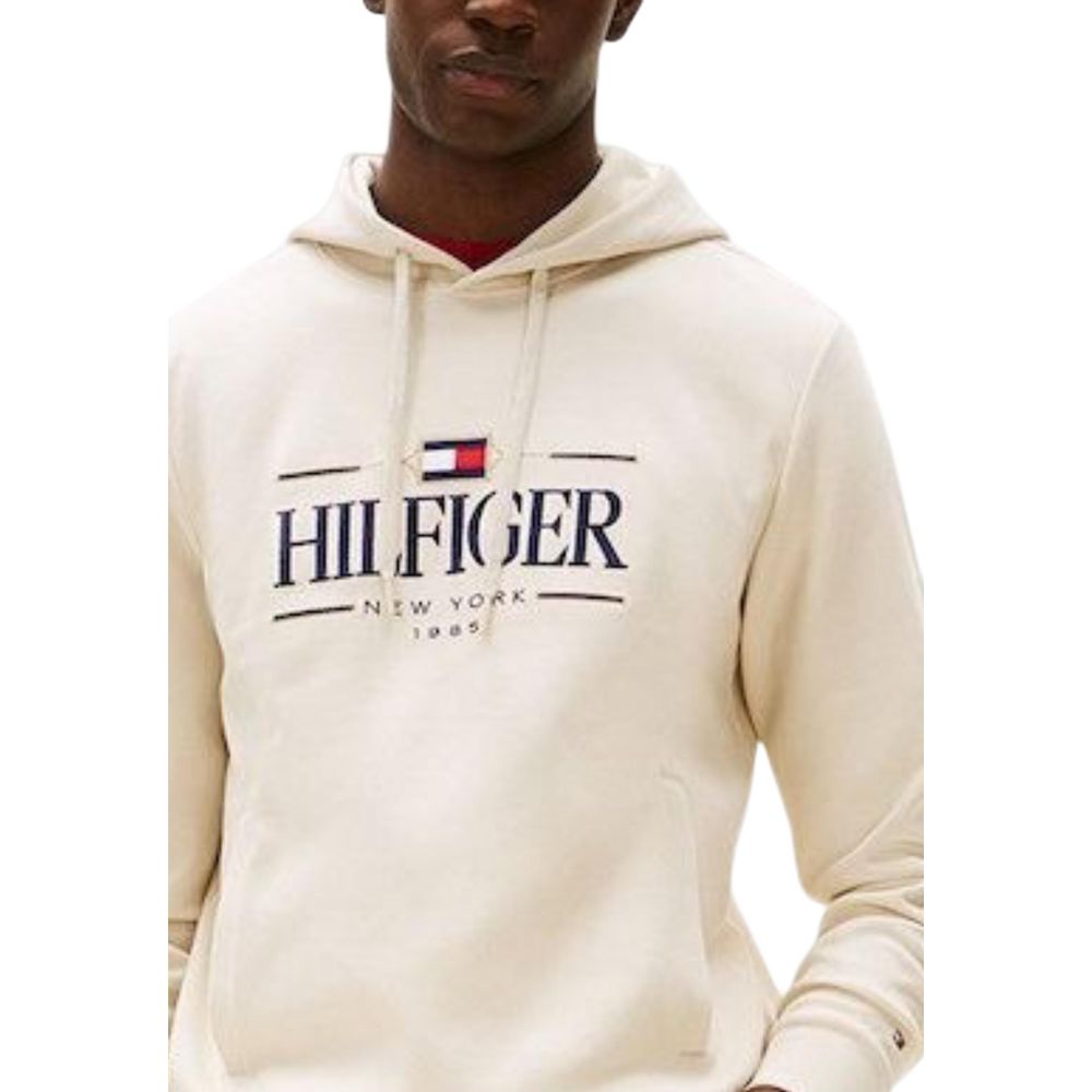 Tommy Hilfiger Men's Organic Cotton & Polyester Hoodie - Beige