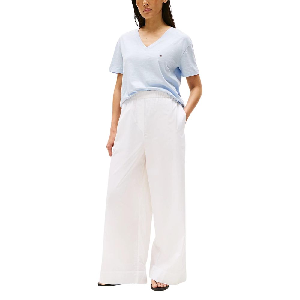 Tommy Hilfiger Women's Short-Sleeve V-Neck Organic Cotton T-Shirt - Blue