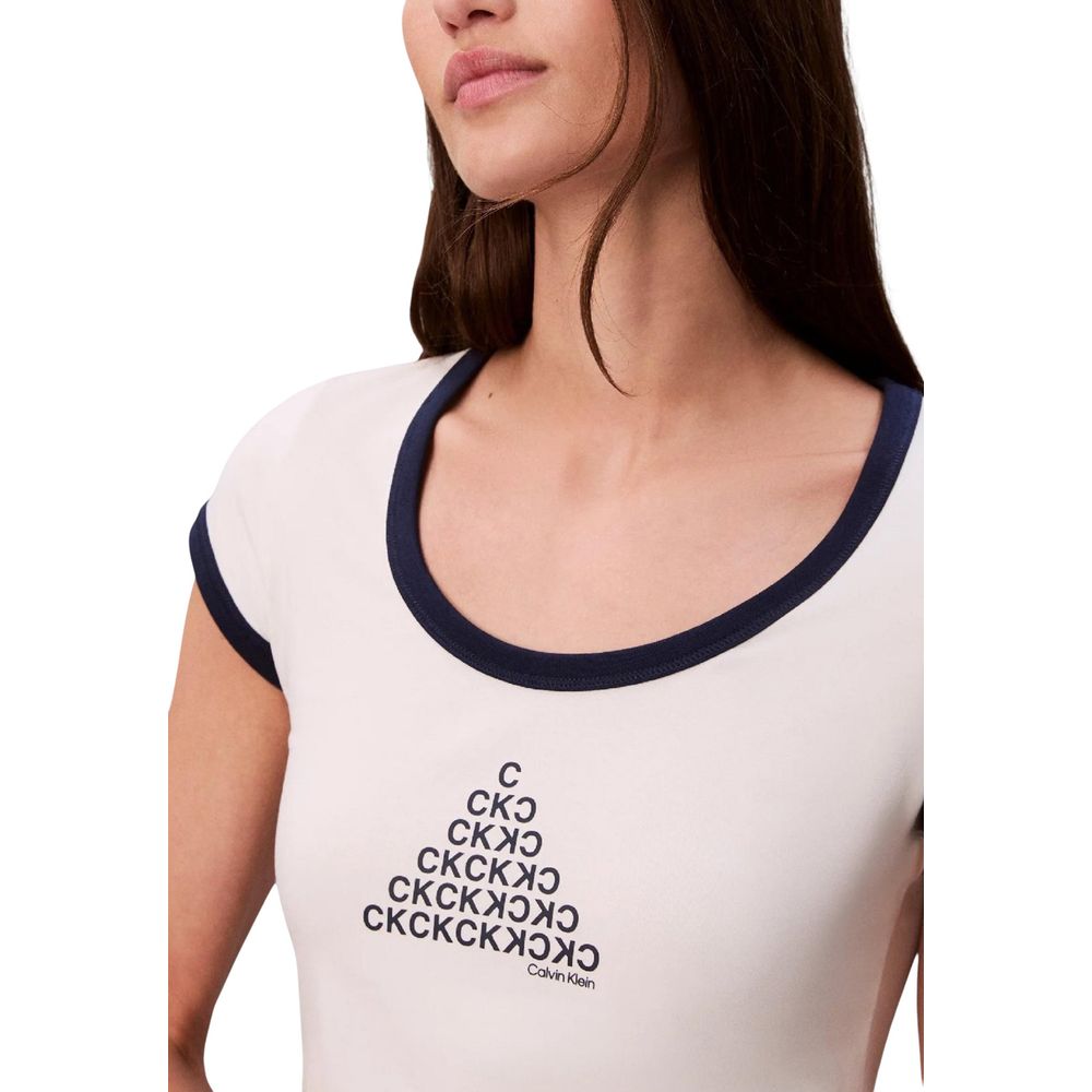 Calvin Klein Jeans Women's Crop-Top Stretch Cotton Tank Top - White