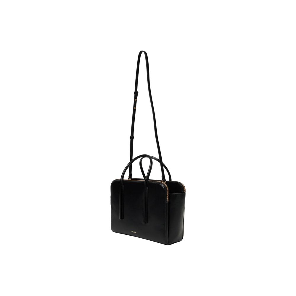 Calvin Klein Nappa Leather Shoulder-Tote Handbag - Black