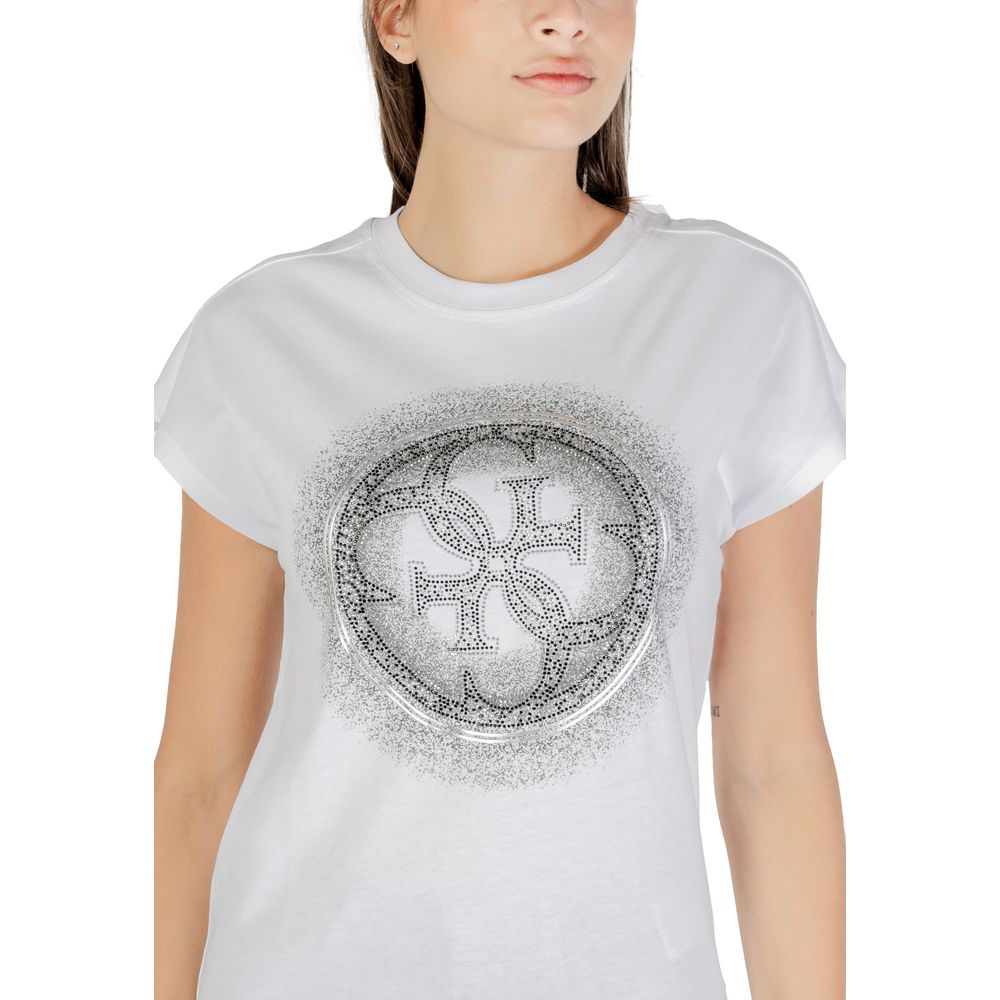 Guess Women's Crew-Neck Cotton T-Shirt - White
