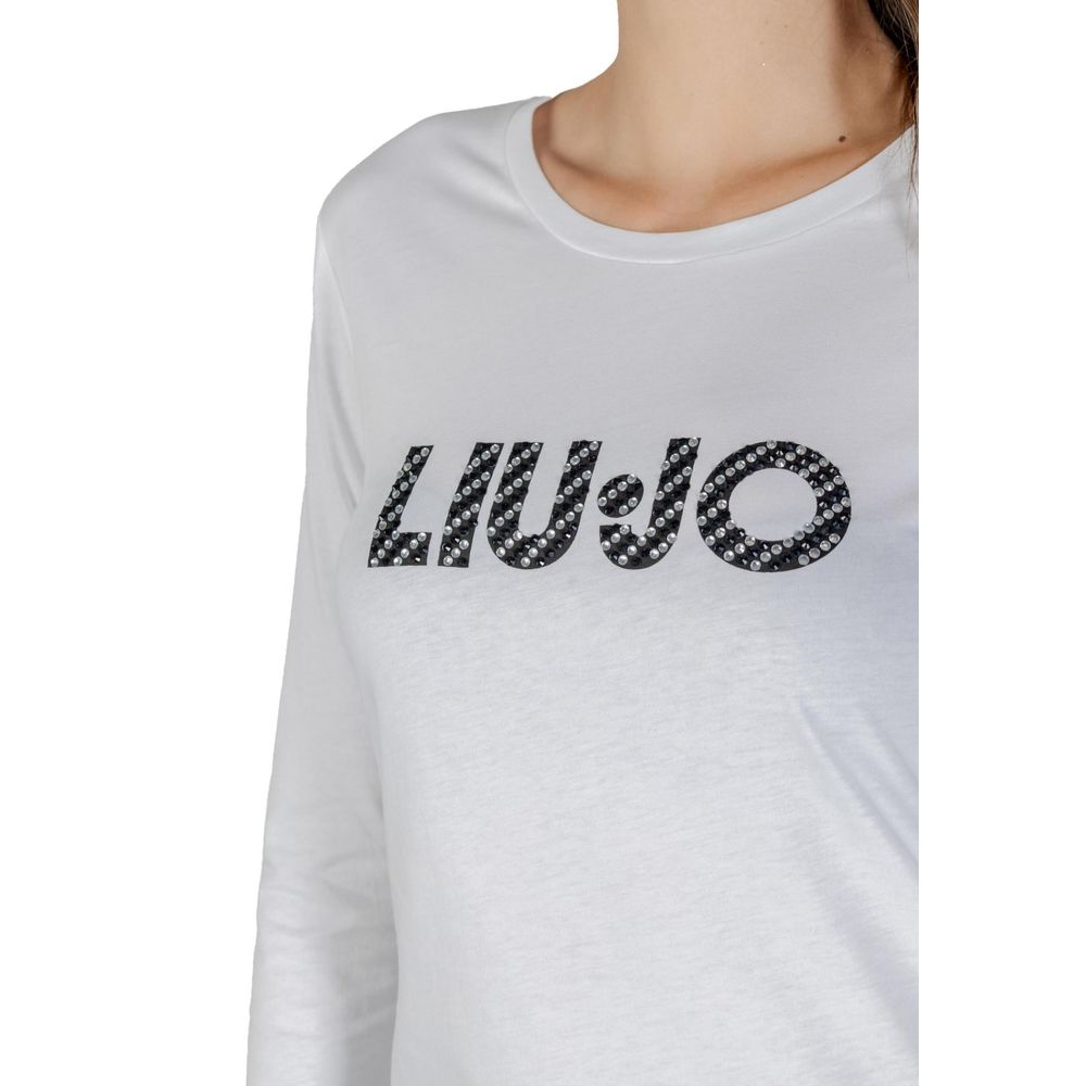 Liu Jo Women's Long-Sleeve Crew-Neck Cotton T-Shirt - White