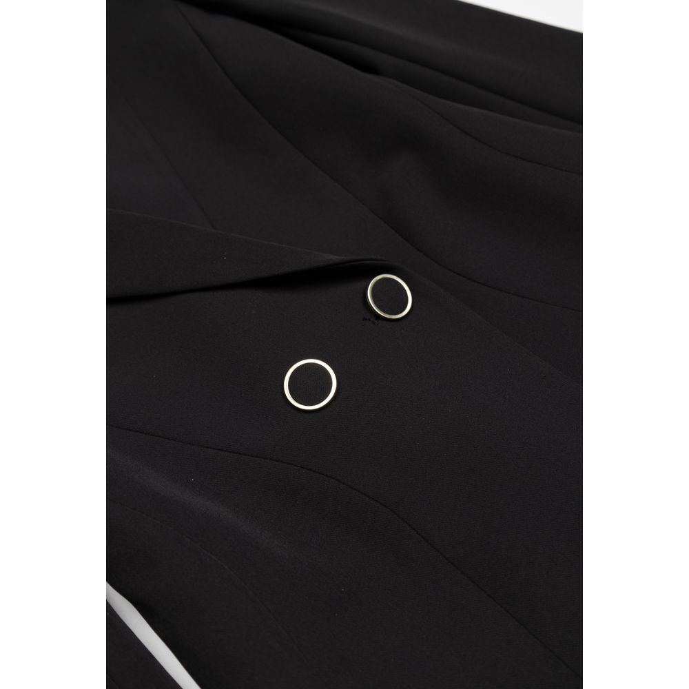 Rinascimento Women's Double-Breasted Stretch Polyester Blazer - Black