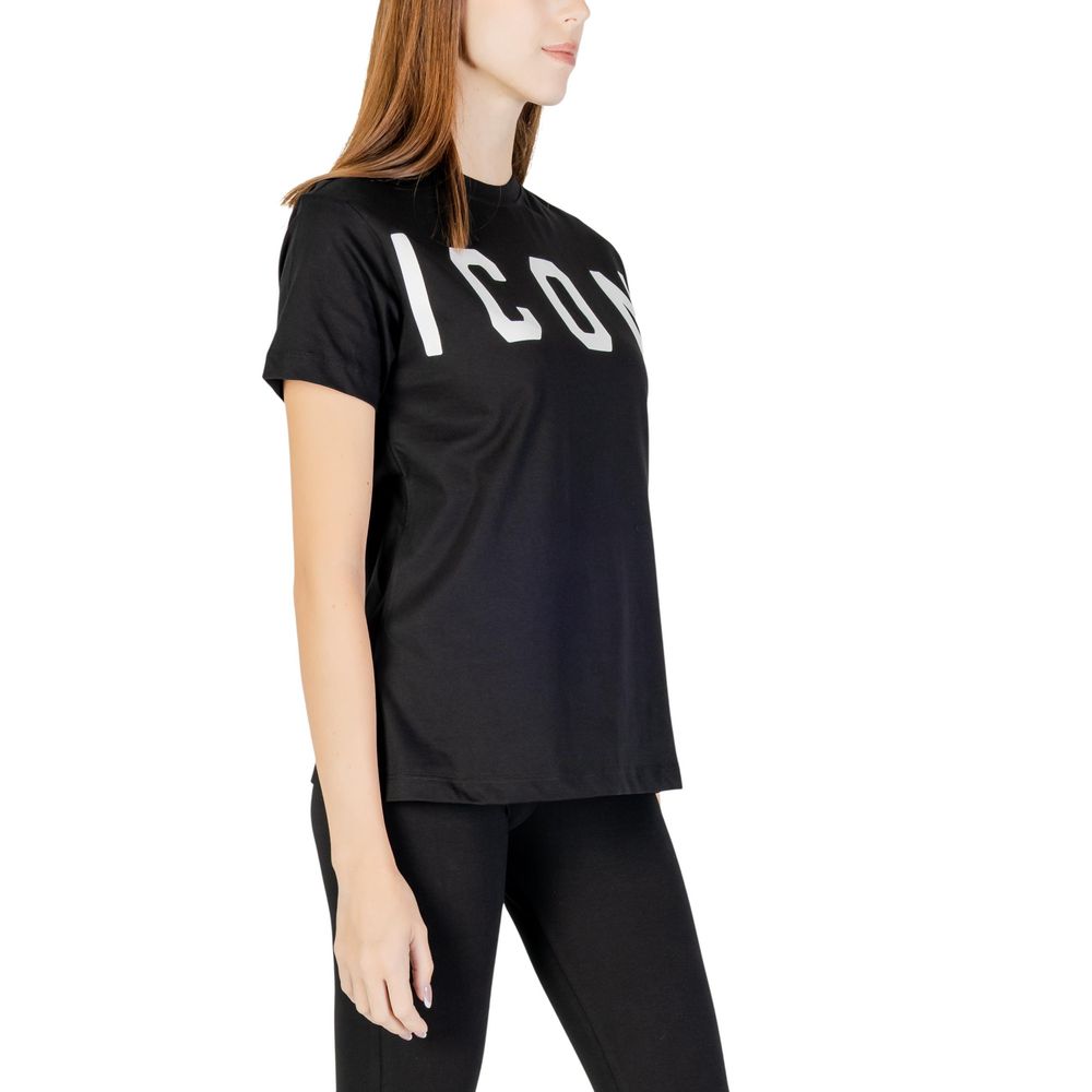 Icon Women's Short-Sleeve Crew-Neck Cotton T-Shirt - Black