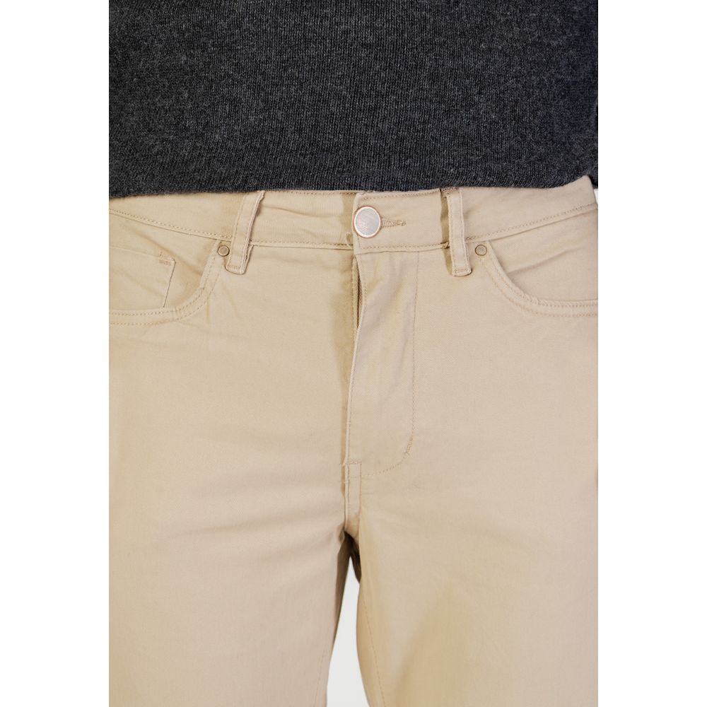 Borghese Men's Skinny Regular-Fit Stretch Cotton Trousers - Beige