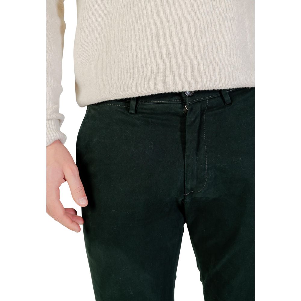 Borghese Men's Skinny Regular-Fit Stretch Cotton Trousers - Green