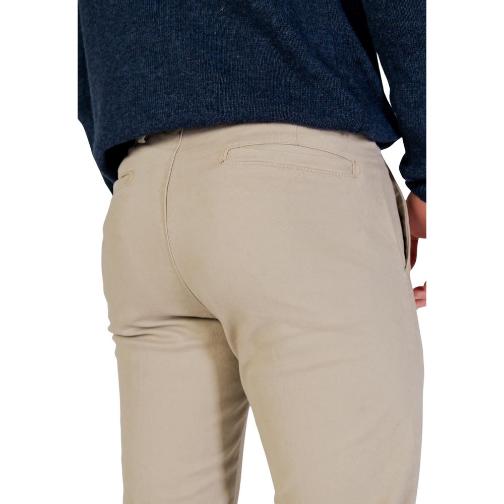 Borghese Men's Skinny Regular-Fit Stretch Cotton Trousers - Beige