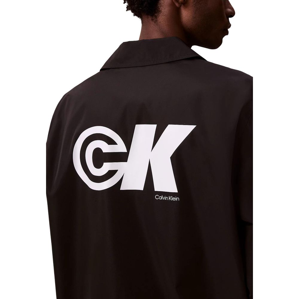 Calvin Klein Jeans Men's Nylon & Polyester Windbreaker Jacket - Black