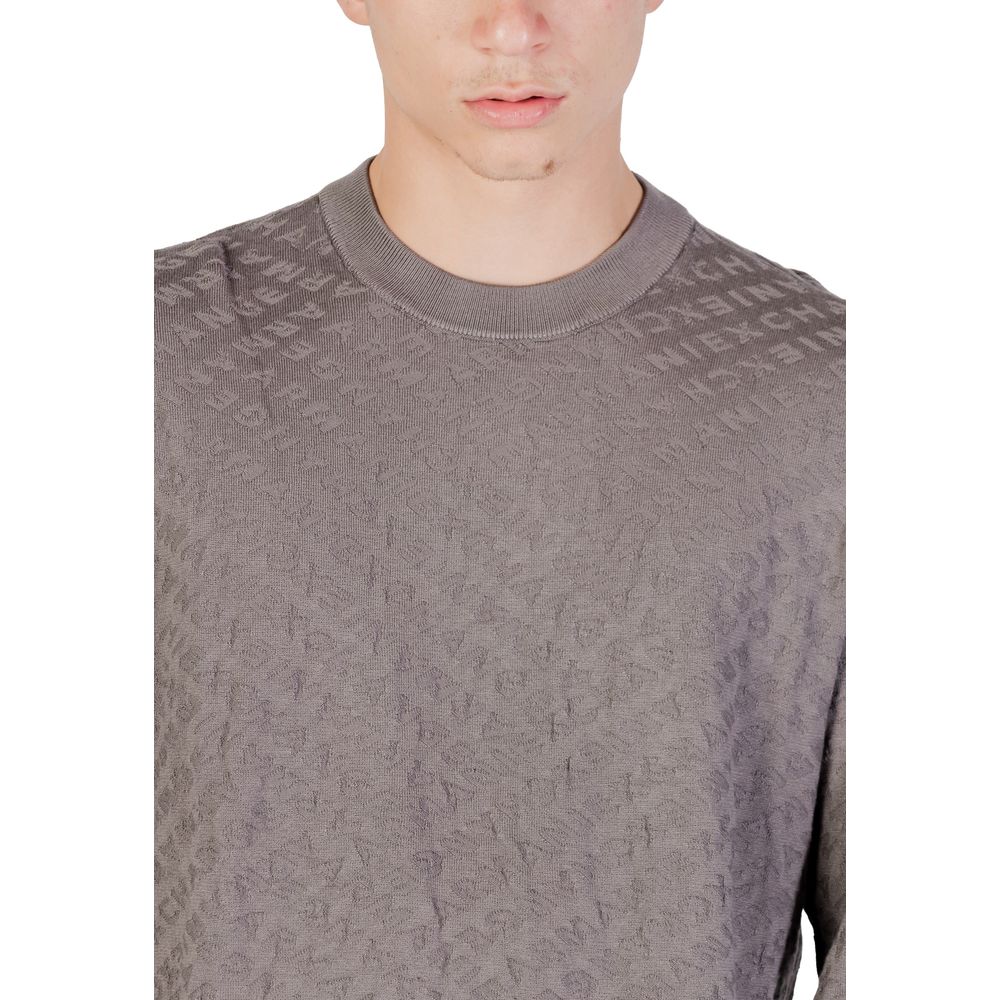 Armani Exchange Men's Crew-Neck Polyamide Viscose Sweatshirt - Gray