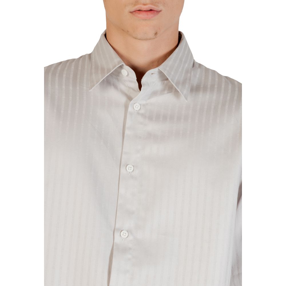 Armani Exchange Men's Long-Sleeve Cotton Shirt - Gray
