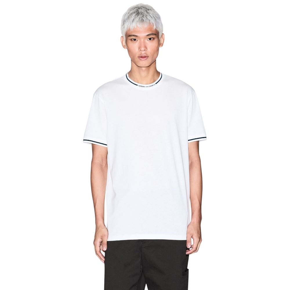 Armani Exchange Men's Crew-Neck Cotton T-Shirt - White