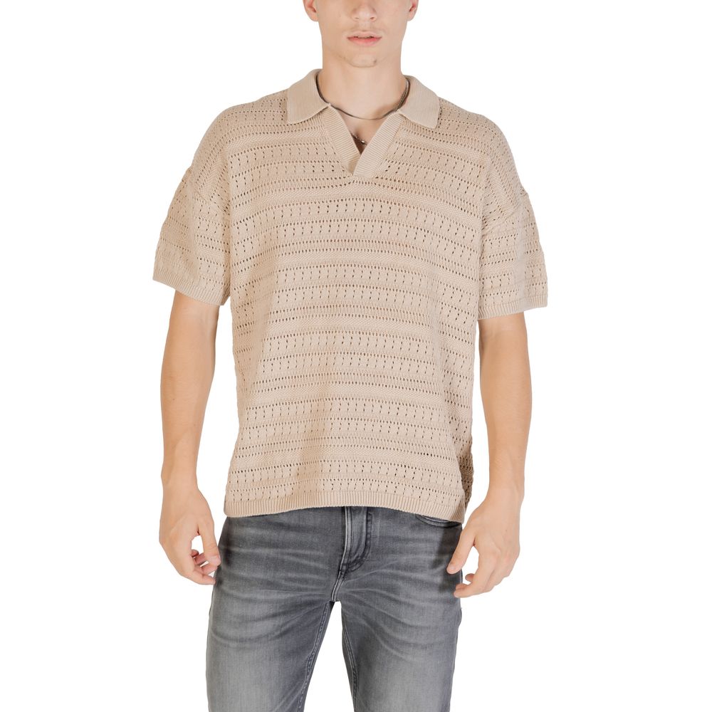 Shirt by Only & Sons for men in cotton beige features an polished silhouette, showcasing a sophisticated and detail for a truly polished finish.