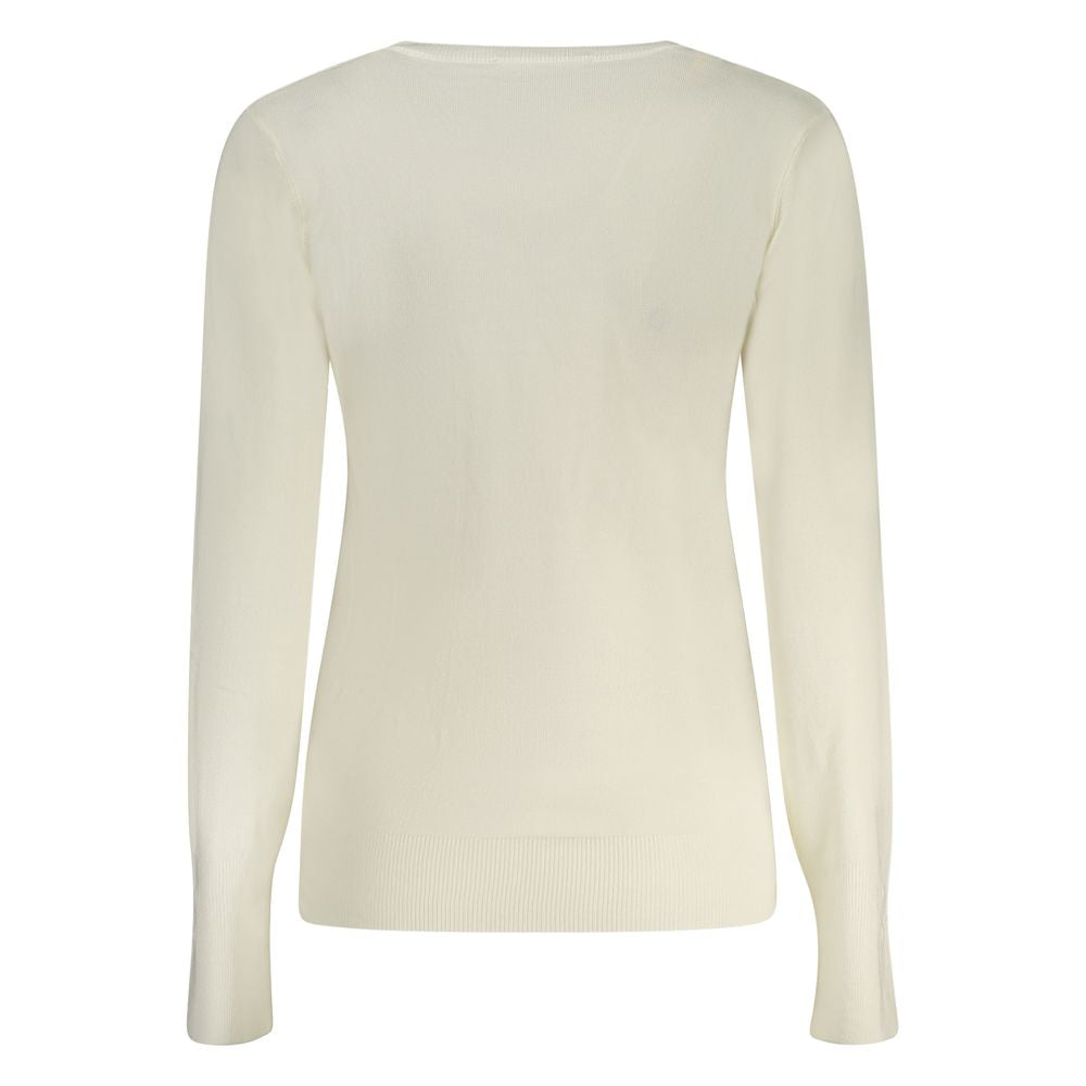 Sweatshirt by Guess Jeans for women in viscose & polyamide white showcases a slouchy chic silhouette, artfully detailed with a slouchy chic and for a slouchy chic finish.