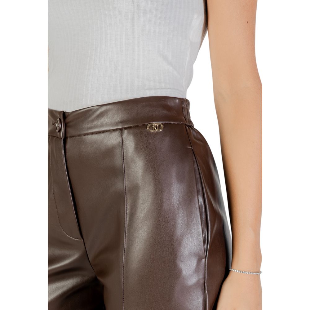 Liu Jo Women's Wide High-Rise Polyester Trousers - Brown