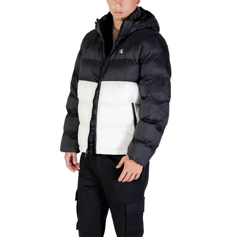 Calvin Klein Jeans Men's Quilted Nylon Hooded Overcoat - Cream