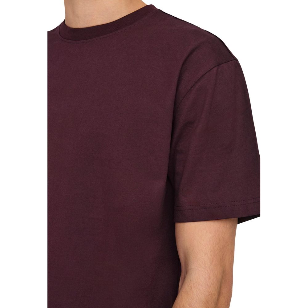Only & Sons Men's Crew-Neck Organic Cotton T-Shirt - Bordeaux