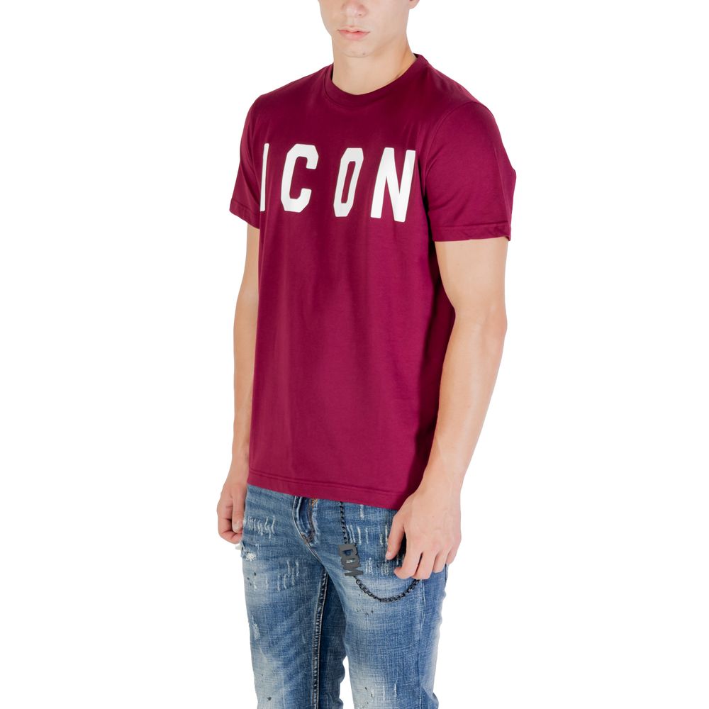 Icon Men's Crew-Neck Cotton T-Shirt - Bordeaux