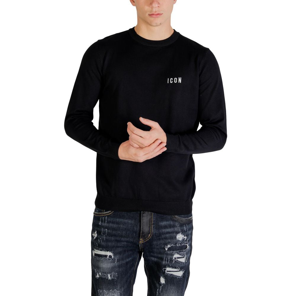 Icon Men's Lightweight Crew-Neck Nylon & Viscose Sweatshirt - Black