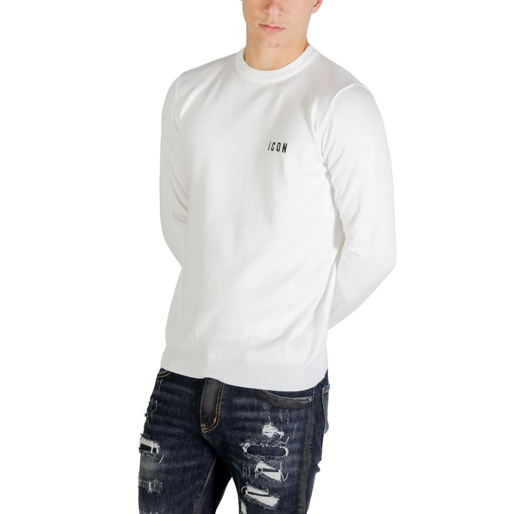 Icon Men's Lightweight Crew-Neck Nylon & Viscose Sweatshirt - White