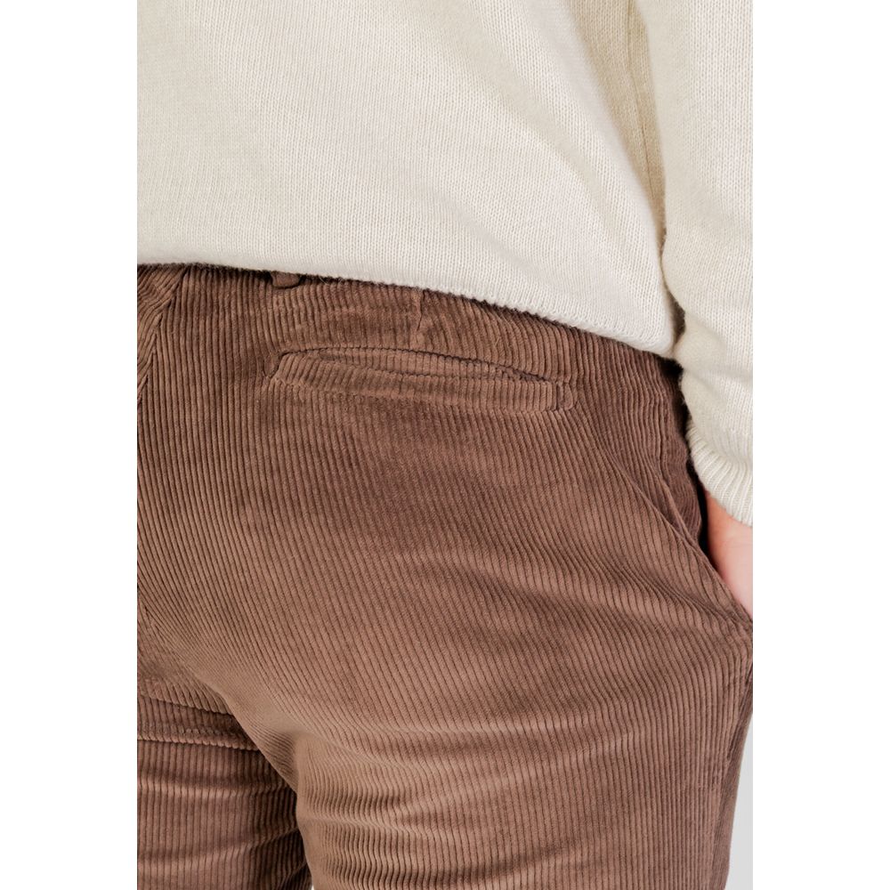 Borghese Men's Slim Stretch Cotton Trousers - Brown