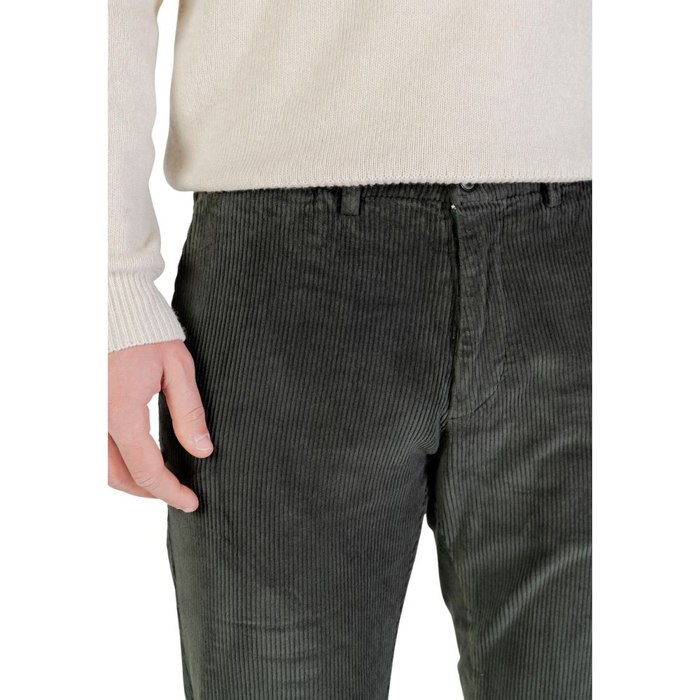 Borghese Men's Slim Stretch Cotton Trousers - Green