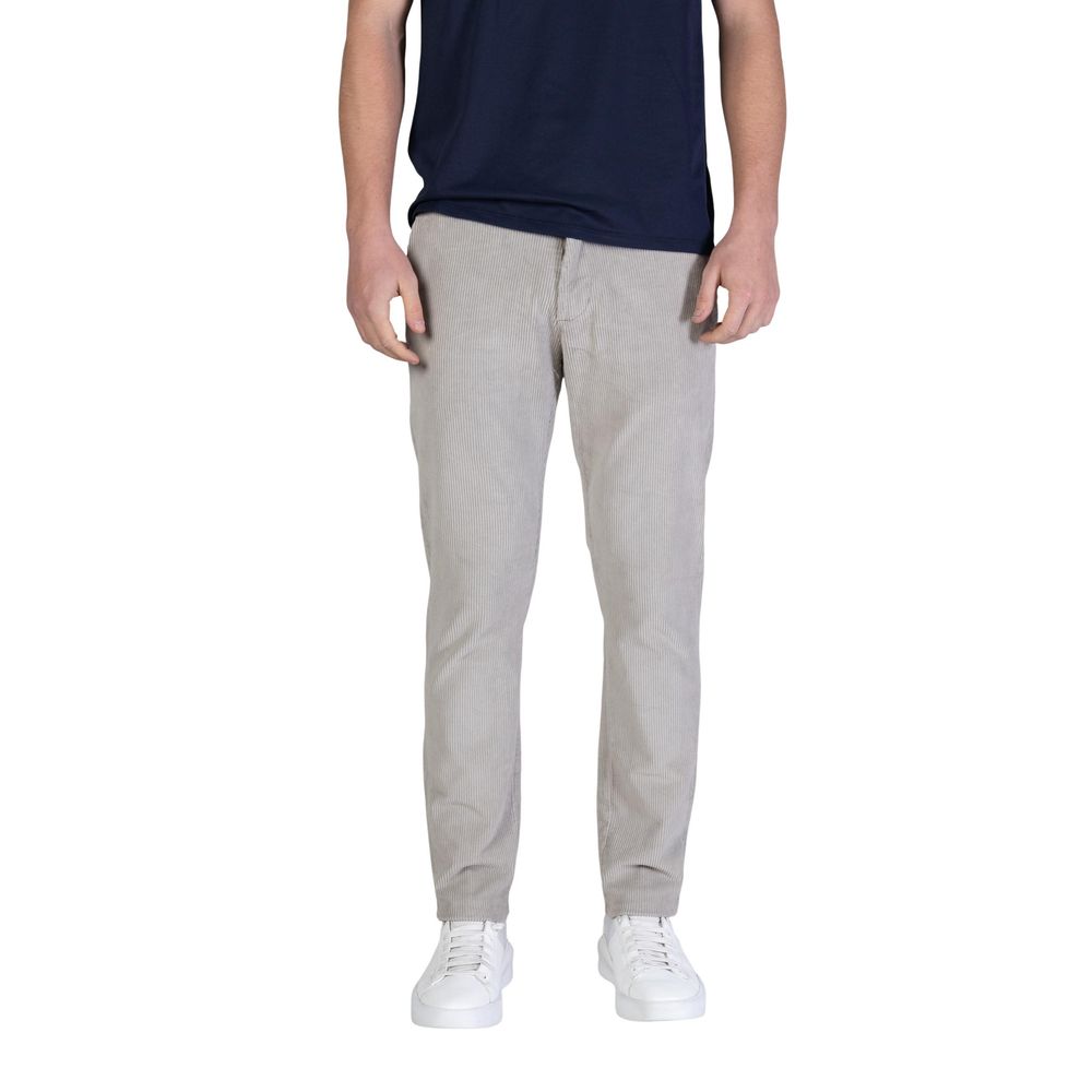 Borghese Men's Slim Stretch Cotton Trousers - Gray