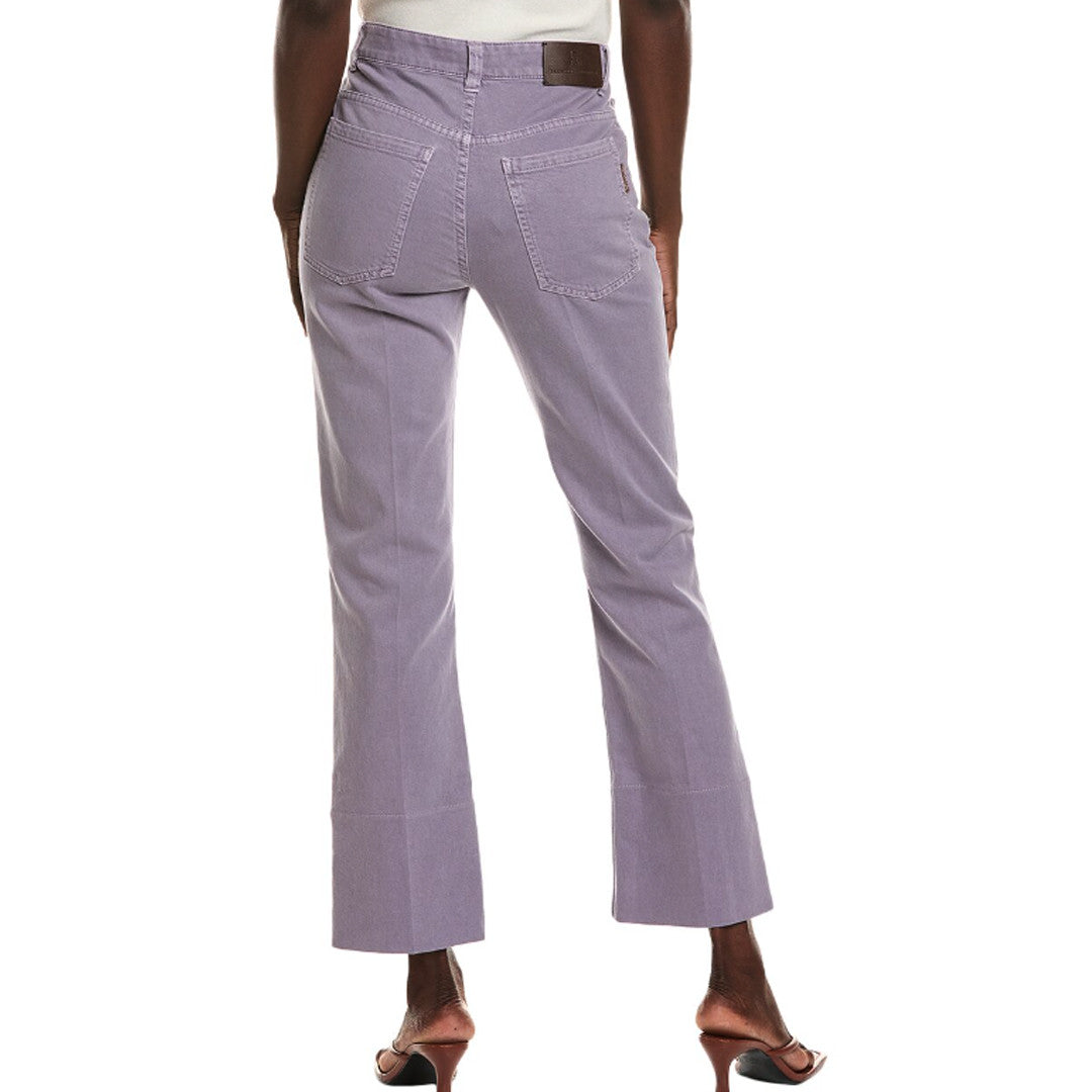 Brunello Cucinelli Purple Cotton Flared Pants