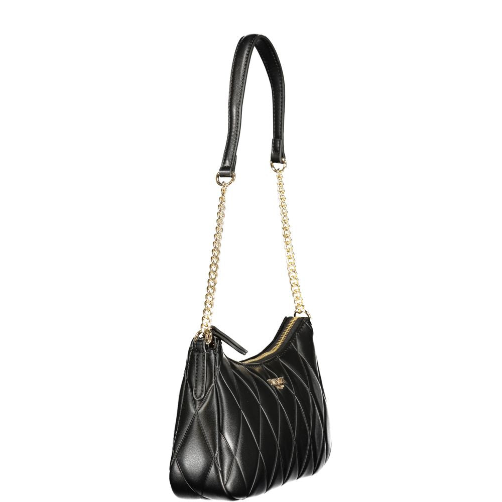 Shoulder Handbag by Twinset for women in polyurethane black features a refined silhouette, showcasing a secure zipper, organized cardholder, and versatile shoulder-strap & handle for a refined finish.