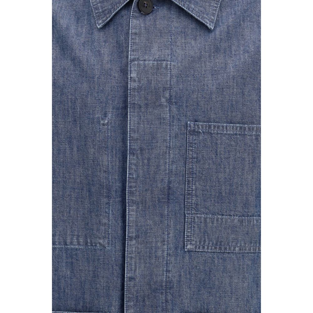 Jil Sander Men's Overshirt Denim Cotton Trucker Jacket - Blue