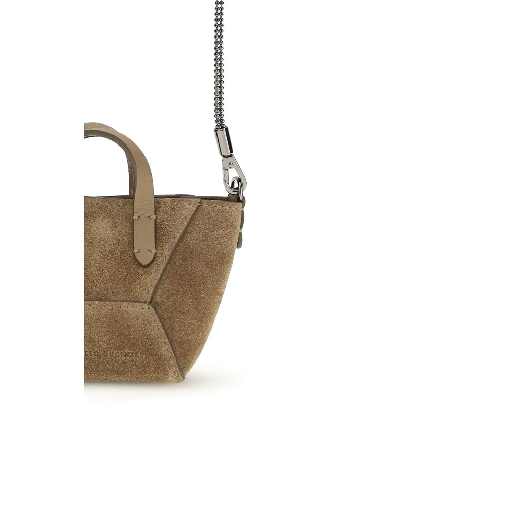 Brunello Cucinelli Bos Taurus Calf Nappa Leather Micro Shoulder Bag - Brown