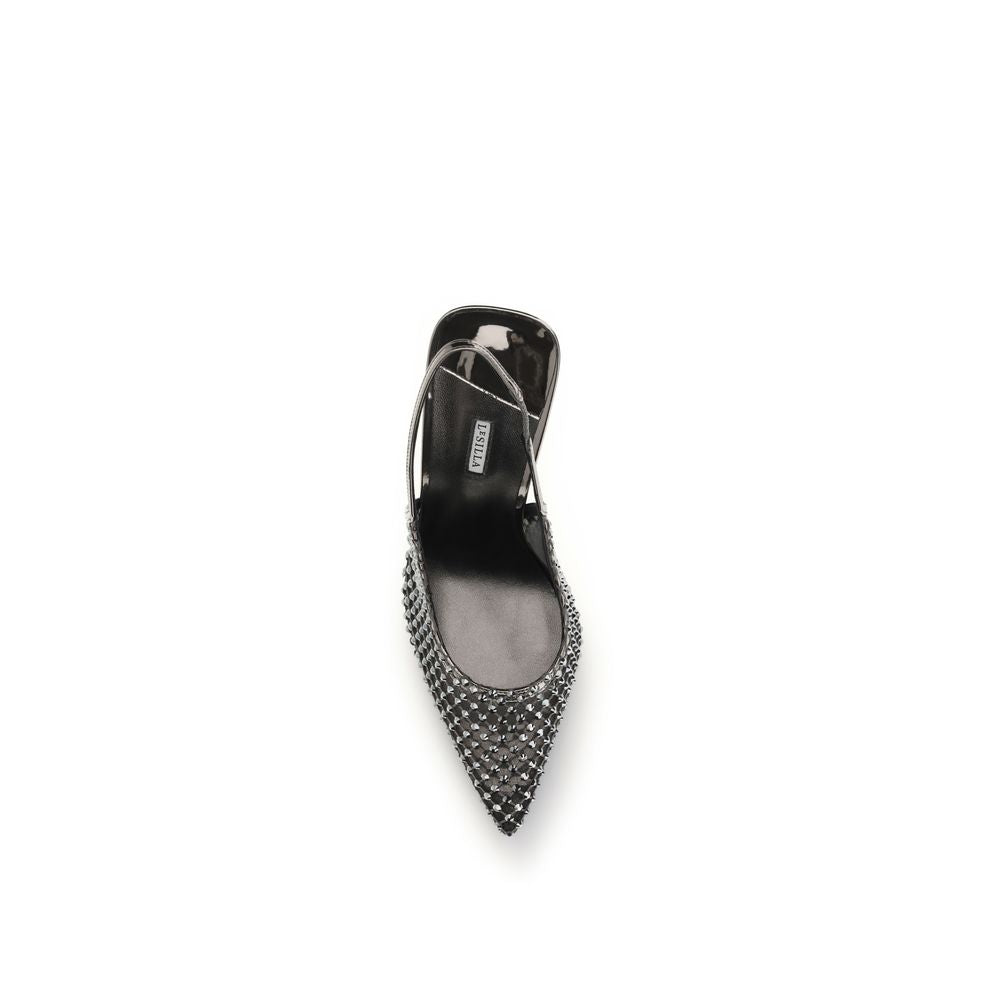 LE SILLA Black Nylon Pumps