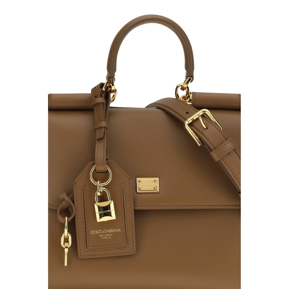 Dolce & Gabbana My Sicily Bos Taurus Calf Leather Shoulder Bag - Brown