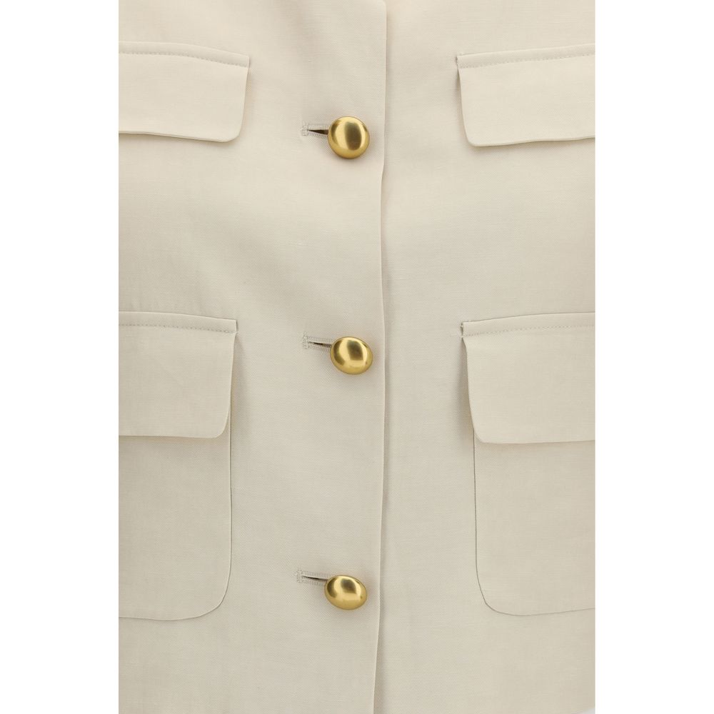 P.A.R.O.S.H. Women's Wool Vest - Beige Gold