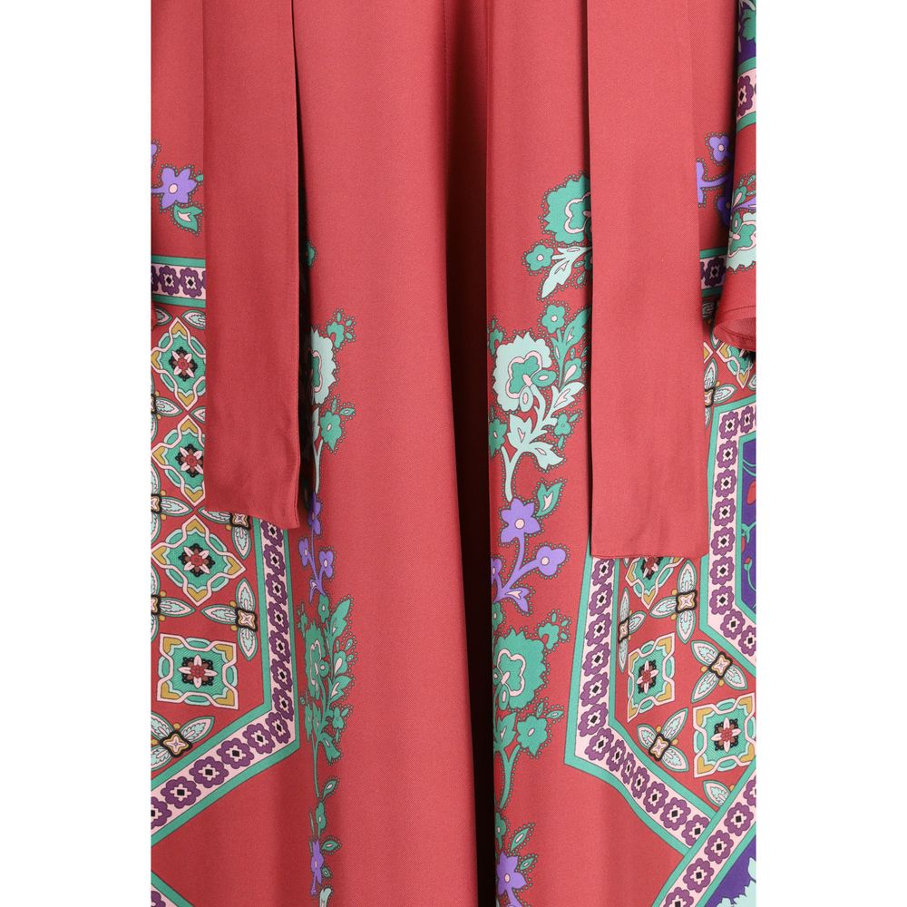 Dress by La Double J for women in silk twill multicolor, patterned & print showcases a striking silhouette, elegantly detailed with a , refined , and a striking maxi long for a striking finish.
