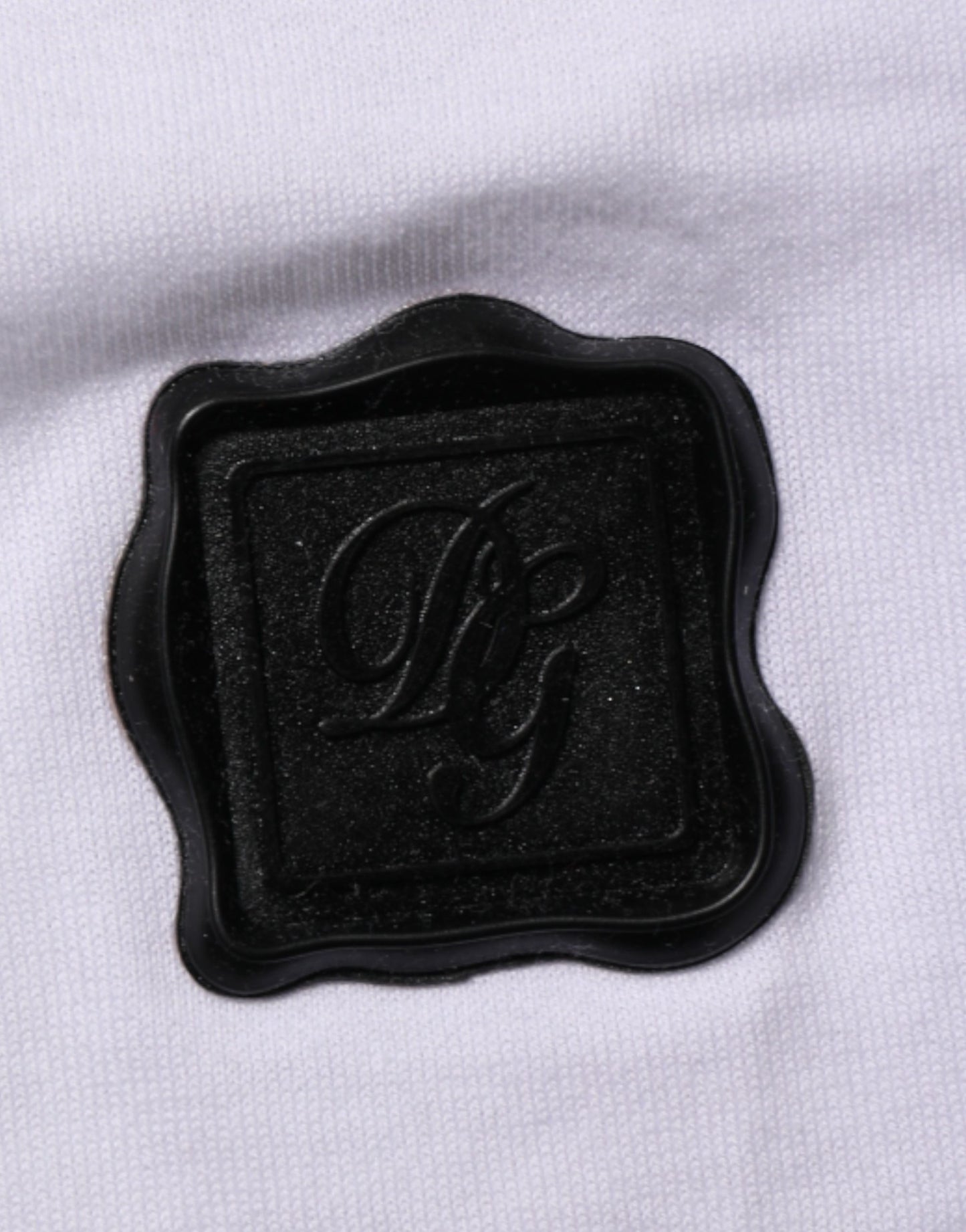 Dolce & Gabbana White Logo Patch Cotton Crew Neck T-shirt