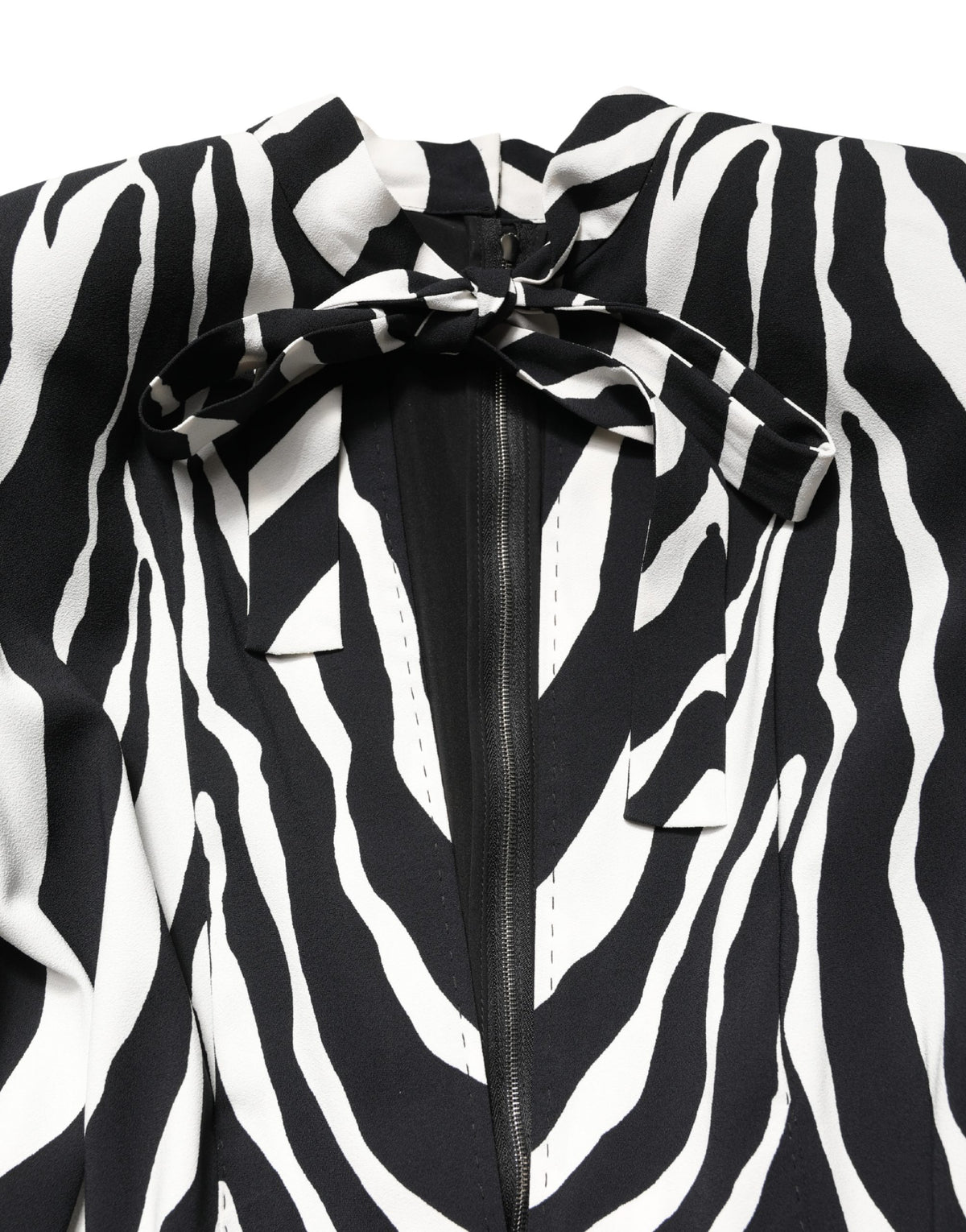 Dolce & Gabbana Play Women's Viscose Silk One-Piece - Black White Zebra Patterned Print