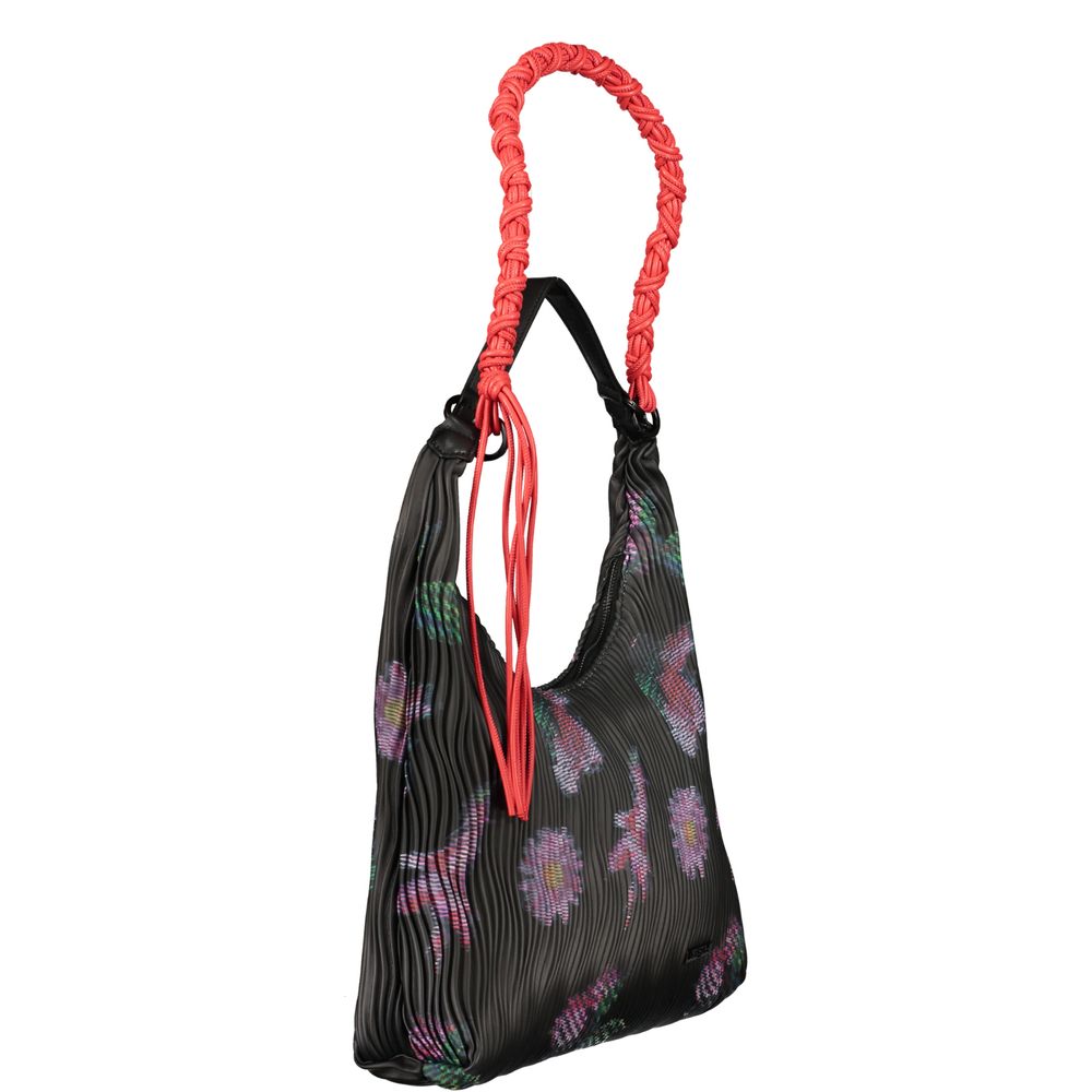 Handbag by Desigual for women in polyurethane leather black features a ornamental silhouette, showcasing a secure , ample , and ornamental for a sophisticated look.