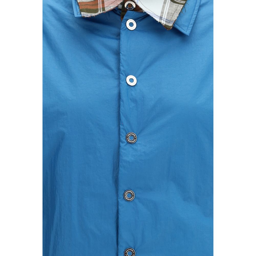 MARBELL Women's Regular Fit Polyamide Polyester & Linen Dress Shirt - Blue