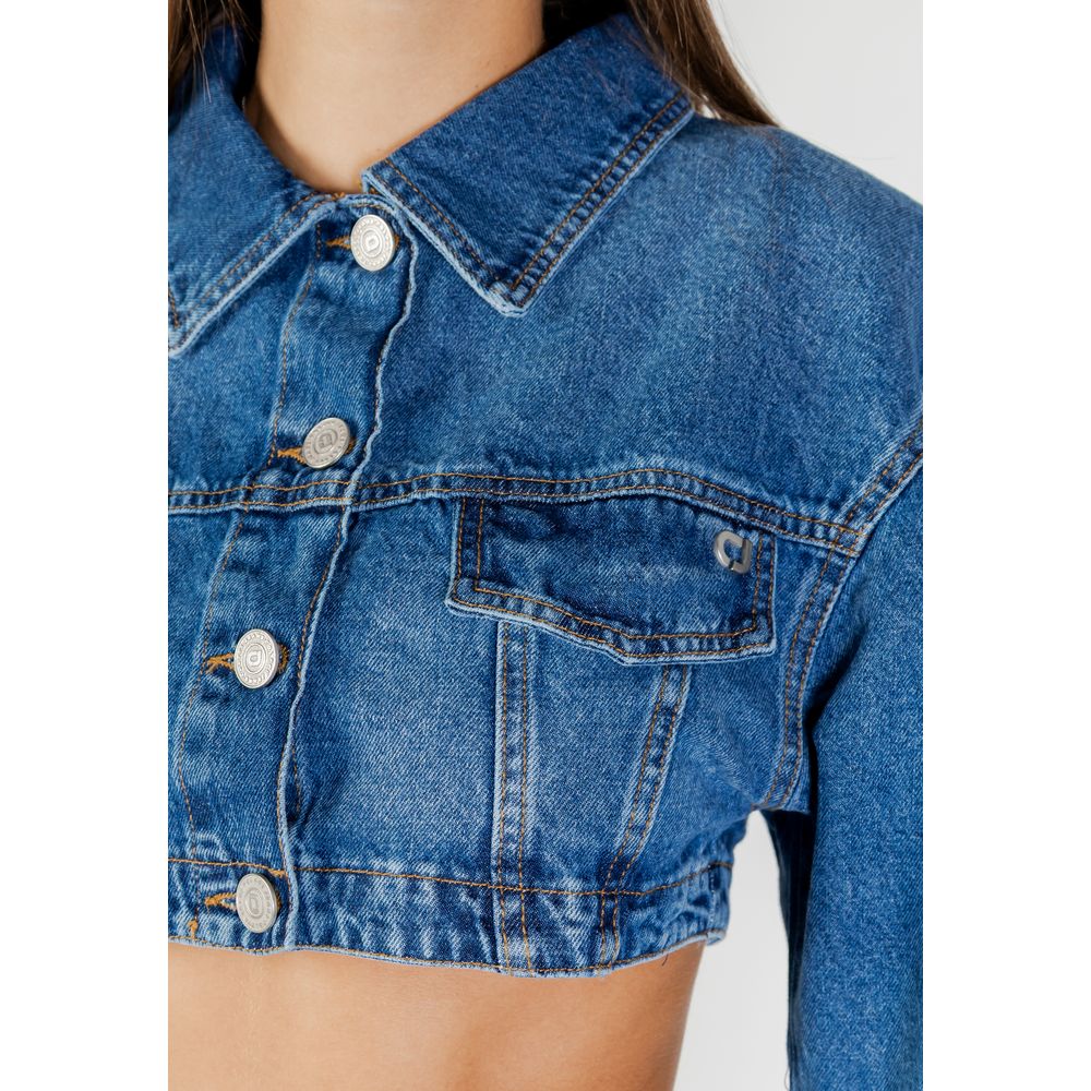 Colcci Women's Crop-Top Denim Cotton Jacket - Blue