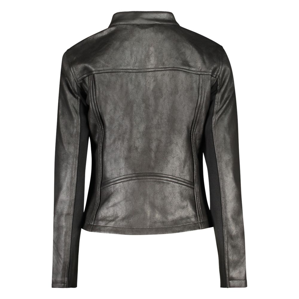 Desigual Women's Leather & Stretch Polyester Jacket - Black Sand