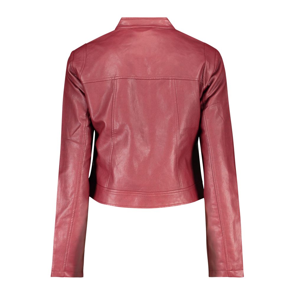Jacket by Desigual for women in polyurethane leather red features a smart silhouette, perfectly accentuated by its unique and functional pockets for a smart finish.