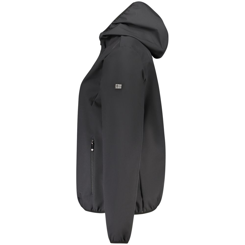 Norway 1963 Women's Softshell Polyester Hooded Windbreaker Jacket - Black