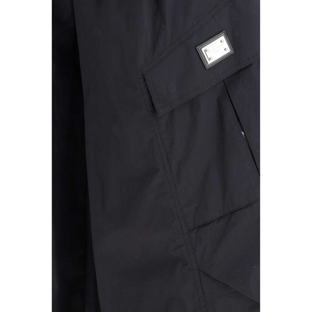Dolce & Gabbana Men's Regular Fit Stretch Cotton Cargo Pants - Black