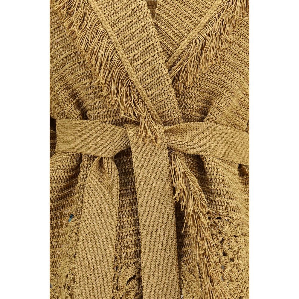 Alanui Granny Icon Women's Regular Fit Cotton Polyester Cardigan - Gold