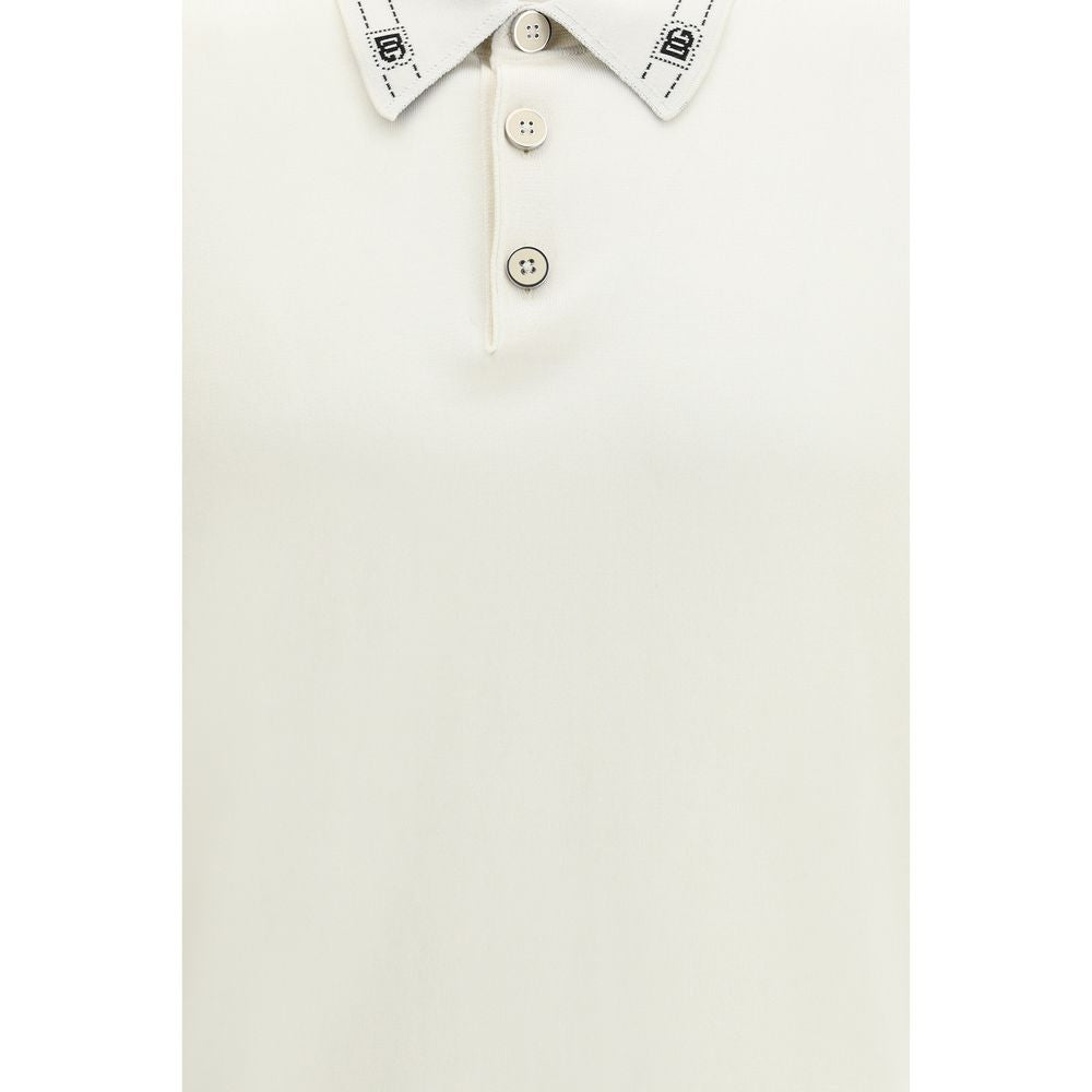 Polo Shirt by Dolce & Gabbana for men in silk beige & signature showcases a sharp silhouette, detailed with a refined and sharp for a sophisticated finish.