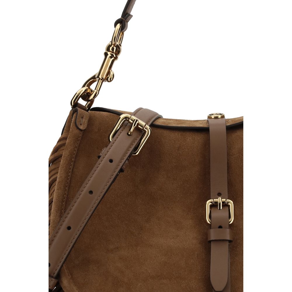 Etro Pony Bos Taurus Calf Nappa Leather Medium Shoulder Bag - Brown Gold