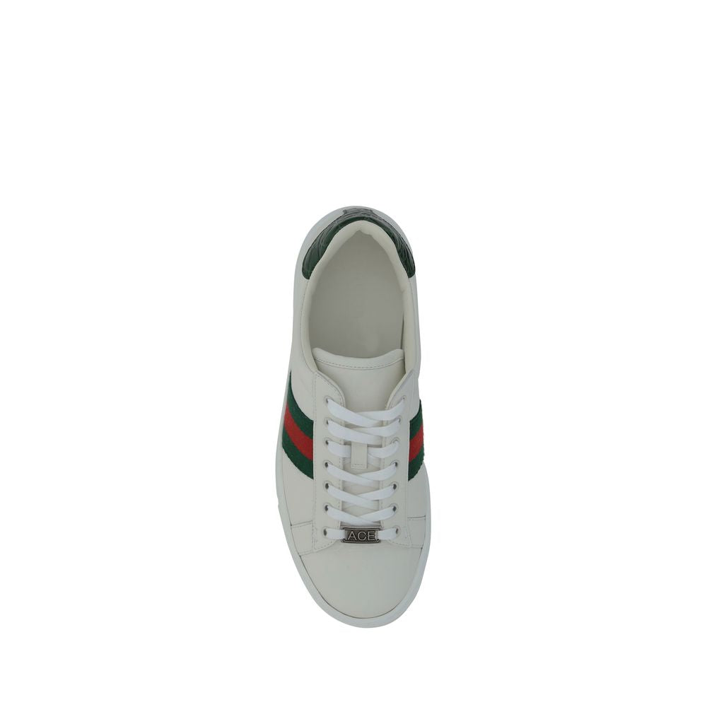 Gucci Women's Low Top Bos Taurus Calfskin Leather Sneakers - White Monogram
