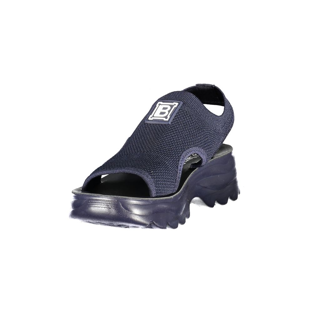 Sandals by Laura Biagiotti for women in canvas polyurethane & polyester blue presents a sculptural silhouette, showcasing the Essence Grace Heart Women's Canvas Polyurethane & Polyester Sandals design with a sculptural and for a premium look.