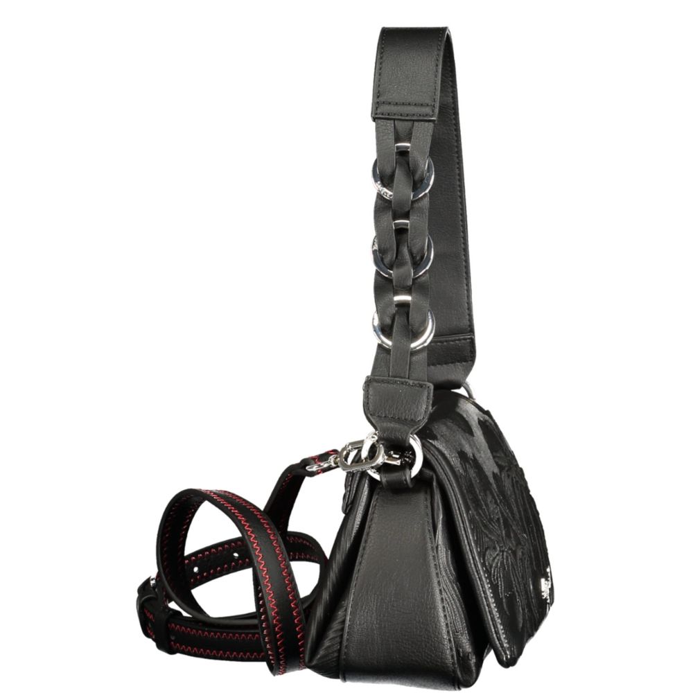 Handbag by Desigual for women in polyurethane black features a refined silhouette, showcasing a secure , organized , and versatile for a refined finish.