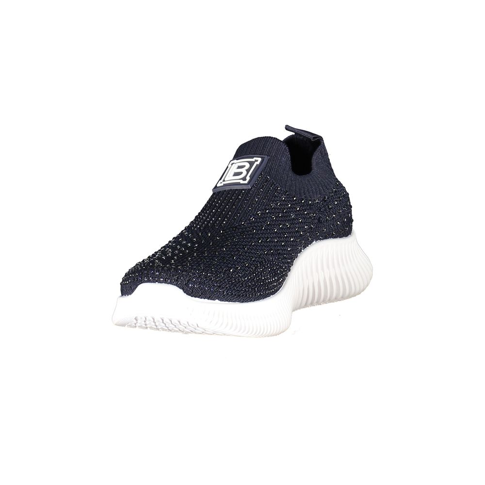 Athletic Sneakers by Laura Biagiotti for women in polyester & rhinestone blue showcases an impeccable silhouette, defined by an impeccable athletic style design that perfectly captures the essence of the Women's Athletic Polyester & Rhinestone Sneakers.